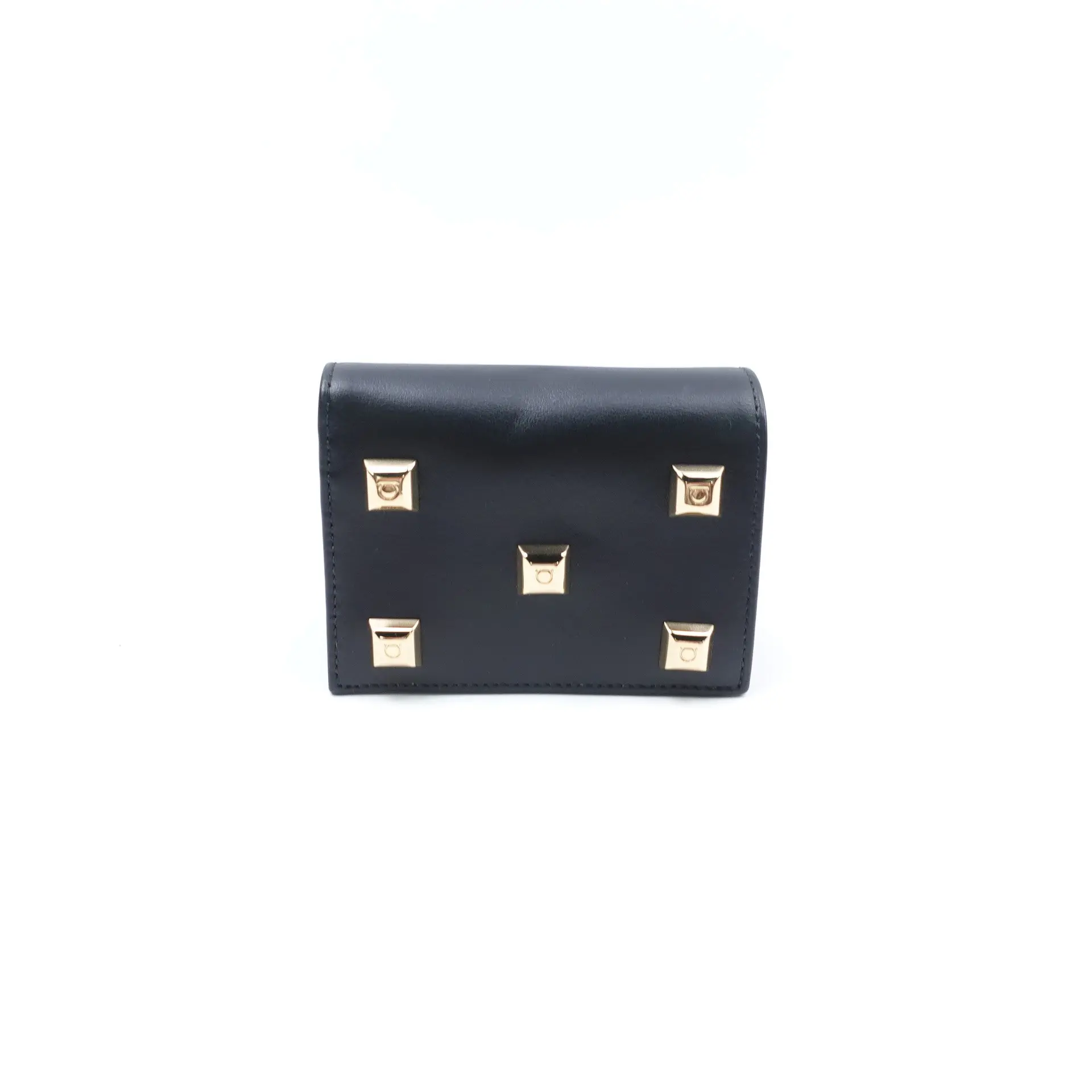 Pre-owned SALVATORE FERRAGAMO Calfskin Small Leather Goods Ferragamo Black Wallet T10422921