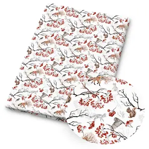 1 piece of animal-print fabric – 59 x 19.68 inches (150 x 50 cm), pre-cut polyester fabric featuring a pattern of autumn leaves and flowers – suitable for DIY sewing, scrapbooking, tablecloths and craft projects