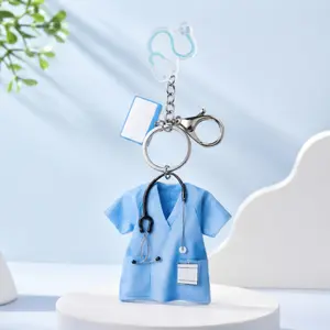 Nurse Life Acrylic Keychain – Blue Scrubs & Stethoscope Charm for Nurses, Medical Student Gift, Cute Hospital Badge Accessory