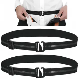 2-Pack Men's Shirt Ties—Adjustable, elastic, non-slip, wrinkle-resistant belts designed for law enforcement and casual formal shirts. These professional shirt ties are the perfect choice for weddings, business occasions, and as gifts.