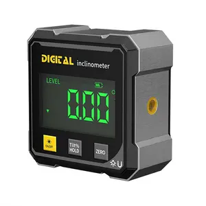 4-Side Magnetic Digital Angle Gauge Cube Inclinometer with Backlight Rechargeable Digital Angle Finder with LCD Display Table Saw Miter Protractor Woodworking Measuring Tool Hardware Laser