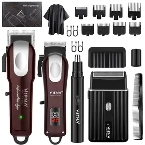 Electric Hair Clipper Set USB Charging Hair Clipper Home Wireless Cordless Clippers Push Scissors, Cordless Hair Cutting, Digital Display Men's Hair Clipper, Specialized Hairdressing Tool, Multi Function Trimming, Gift for Friends