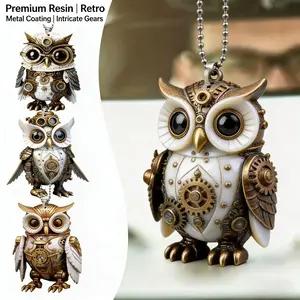 Owl Car Pendant Decoration, Durable Auto Interior Accessory, Stylish Hang Ornament & Keychain, Perfect Gift for Car Lovers