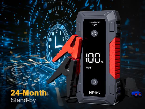 HPBS H50 Jump Starter - 5000A Jump Starter Battery Pack for Up to 10.0L Gas and 8.0L Diesel Engines, 12V Car Battery Jumper Starter Portable with 3.0" LCD Display, Jump Box