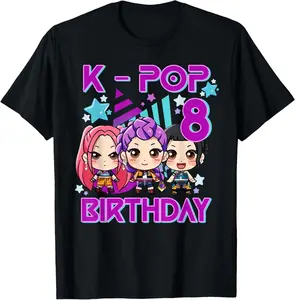 It's My Cute Chibi Kpop Funny 8th Birthday Girl T-Shirt