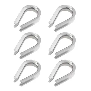 6Pcs 3/16" M5 Stainless Steel Wire Rope Thimbles for Diameter Cable Rigging