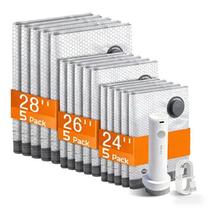 Cordless Travel Vacuum Storage Compression Bag Set【2026 Upgraded】 with Rechargeable air Pump 9/15 Pack Waterproof & Reusable Compression Packing Bags for 2 Size,140L/Min Powerful Air Removal，Perfect for Carry-On Suitcases, goodie love gift