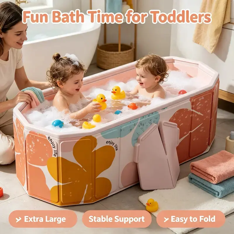 Portable Foldable Bathtub, Foldable Bath Tub, Portable Bathtub, Extra Large Bathtub, Freestanding Bath Tub, Collapsible Bathtub, Home Bath Tub, Folding Soaking Tub, Space Saving Bathtub, Adult & Toddler Bath Tub