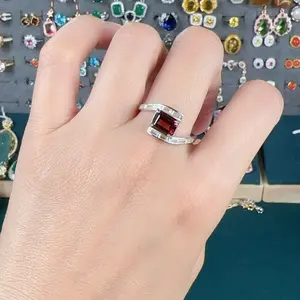 <PingEast jewelry >natural garnet ring