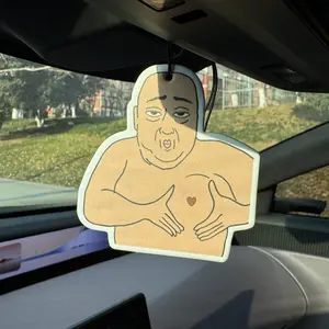 Cartoon Car Air Freshener Ornament, Car Rear-view Mirror Aromatherapy Tablet, Car Interior Decoration Accessories for Car, Home, Office