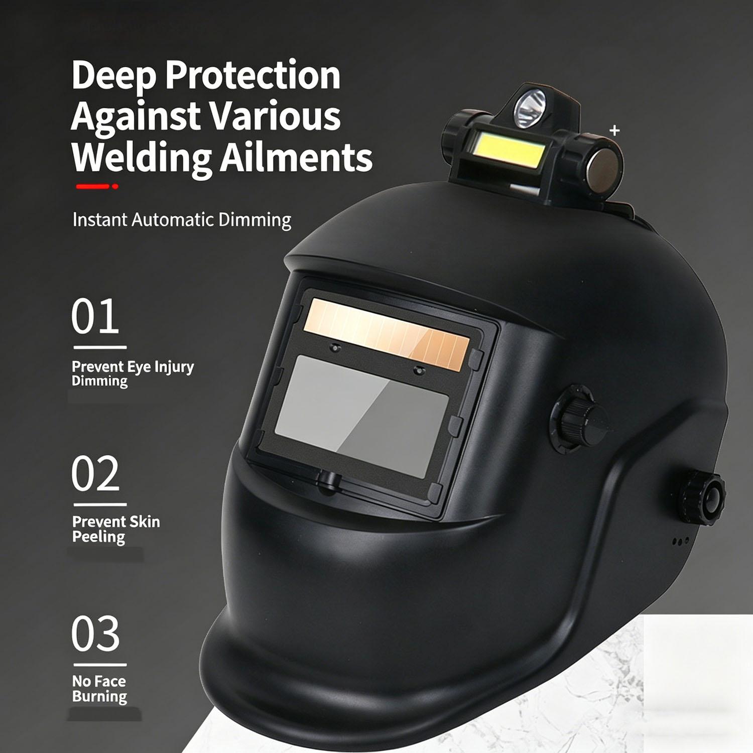 Welding Helmet with Light Solar Powered Welding Hood Wide Shade 4/9-13 for TIG MIG ARC