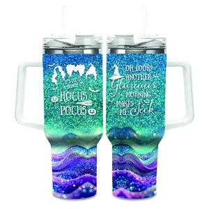Hocus 40oz Tumbler with Handle - Hocus Gifts for Women - Witch Brew Tumbler - Halloween Gifts for Movie Lovers - Sanderson Sister Gifts - Halloween Movie Coffee Mug