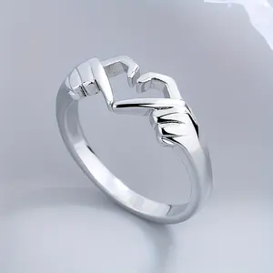 Adjustable Hand Heart Irish Claddagh Ring, Love Heart Claddagh Couple Ring Promise for Women, Heart Jewelry Valentine's Day Rings Mothers Day Valentines Holiday friends