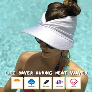 Women'S Wide Brim Sun Hat with Adjustable Drawstring Closure - Lightweight Breathable Summer Beach Hat, & Pastel Colors, for Outdoor, Travel, Travel Accessory, Stylish Headwear, Durable Construction, Outdoor Enthusiasts