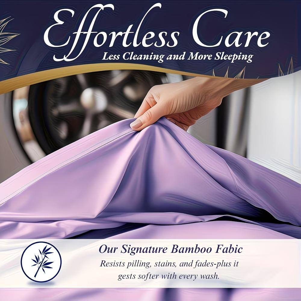 4pcs Bamboo Cooling Bedding - Extra Deep Pocket Breathable And Cooling - Suitable for Hot Sleepers And Sweats, Children Pillowcases, Flat Sheet And Fitted Sheet - A Perfect Gift for Family, Queen And King Sizes Bed 4pcs Bamboo Cooling Bedding - Extra Deep Pocket Breathable And Cooling - Suitable for Hot Sleepers And Sweats, Children Pillowcases, Flat Sheet And Fitted Sheet - A Perfect Gift for Family, Queen And King Sizes Bed