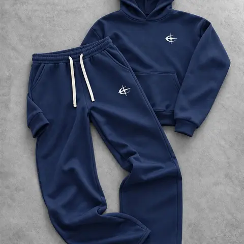 URMCZ Men's 2-Piece Printed Tracksuit Set, Fleece-Lined Hoodie with Kangaroo Pocket, Drawstring Waist Sweatpants, Fall Winter Outfit, Machine Washable