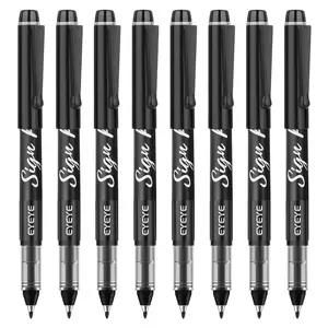 EYEYE Sign Pens 8-Pack (Black, Blue, Red, Green) - 1.0mm Nib Tip, 0.6mm Line, Liquid Ink, Smooth Writing, Quick-Drying Fineliner Marker Pens