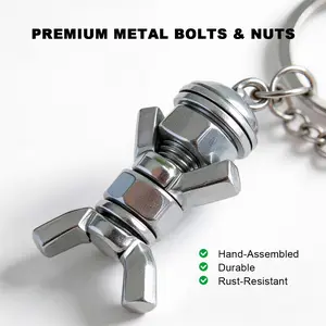 [Summervibes] Handmade DIY Hardware Robot Keychain | Industrial Bolt & Nut Art | Unique Gift for Mechanics & DIY Enthusiasts