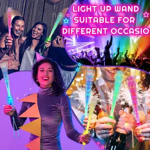12-Pack Colorful Flashing Fiber Optic LED Glow Sticks, Switch-Control Lighting for Parties, Outdoor Events, Mother's Day Gift