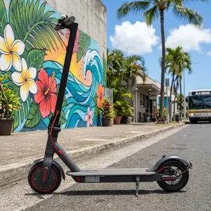 ladped Electric Scooter - 8.5 Solid Tires, 350W Motor Up to 16 Miles of Range and 19 MPH Portable Folding Commuter Scooter with and App E-Scooter 3 Speed modes school scooters