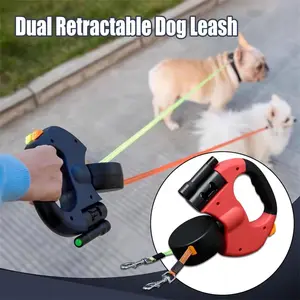 New Dual-Head  Retractable Pet Leash – Safe Leash for Cats, Durable Leash for Dogs. Designed for Walking Two Pets Simultaneously. 3-Meter Tangle-Free Leash with 360° Swivel, Perfect for Running, Hiking, and Training