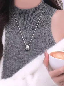 Water Drop Texture Sweater Chain, Daily Wear Versatile No Fade Dangle Minimalist Style, Sweet Cool Girl Y2K Fashion Accessory