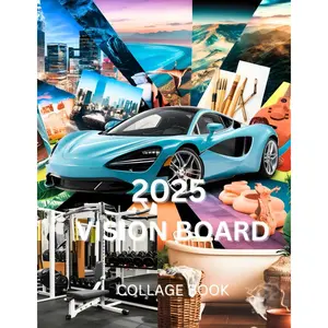 2025 Vision Board Collage Book For Men & Women: Mixed Media Vision Board Magazine Paperback – August 1, 2024