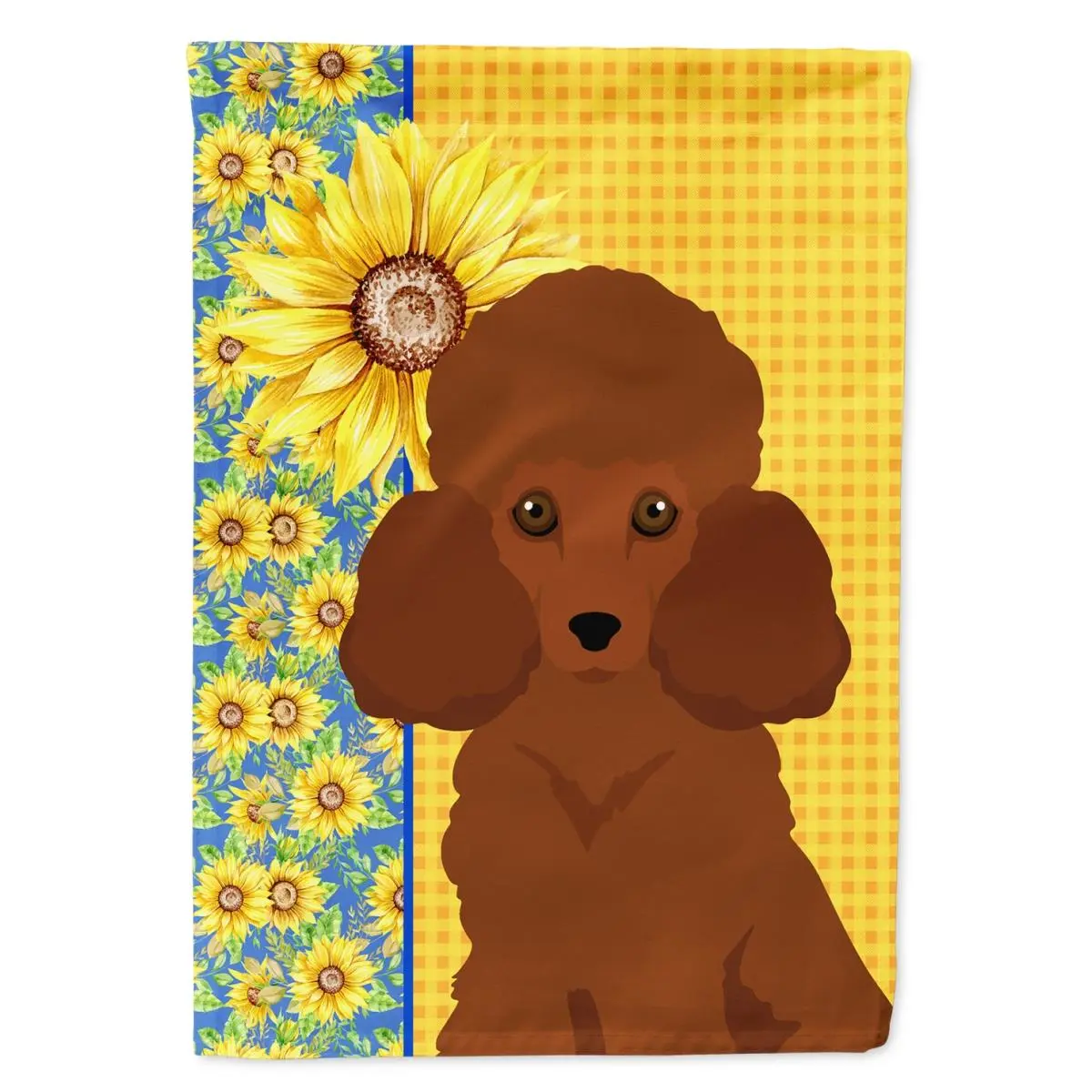 11.25 x 15.5 in. Summer Sunflowers Toy Red Poodle Garden Flag