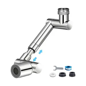 Retractable Universal 1440 °Swivel Robotic Arm Swivel Extension Faucet Aerator Kitchen Sink Faucet Extender 2 Water Flow Mode