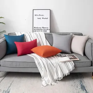 Set of 2 Solid Color Outdoor Waterproof Throw Pillow (With Inserts) size 12"x20" or 18"x18"