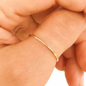 14K Gold Filled Stacking Rings for Women, 1mm Handmade Tarnish Free Gold Jewelry for Women and Teen Girls, Thumb Rings for Women, Stackable Rings Available in Size 0 to 11