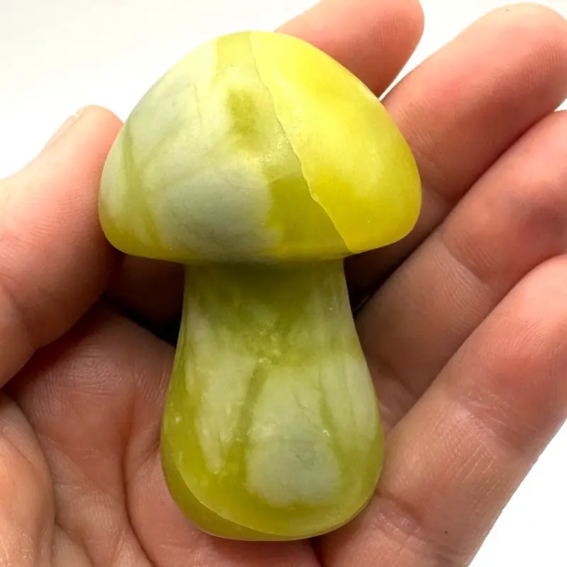 Lemon Calcite Crystal Mushroom Carving 2.2”