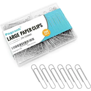 200 Pack 2In Jumbo Heavy Duty Paper Clips, Large Stainless Steel PaperClips for Thick Documents, Reports, Office, School and Home Organizing