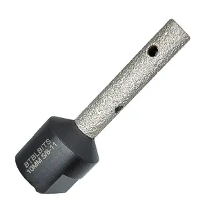 Diamond Finger Bit Diamond Milling Bits 3/8" (10mm) for Enlarging and Shaping or Round Bevel Grinding Existing Holes in Porcelain Hard Ceramic Granite Marble Tile Masonry Quartz Stone 5/8"-11 Threads Angle Grinder Tool for Countertop Sink