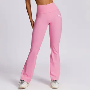 Oner Women Yoga Pants High Waist Tummy Control Wide Leg Joggers Breathable Quick Dry Running Workout Leggings with Fold Detail for Gym Outdoor Sports