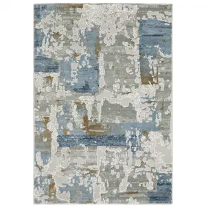 212 MAIN 6x9 ft. Abstract Print Power-Loom Machine-Made Stain-Resistant Rectangle Area Rug, Multi-Color, for Contemporary Home Decor & High-Traffic Spaces