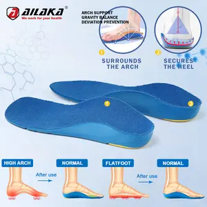 Ailaka kids arch support shoe insert - PU Foam Cushioning for Flat Feet, Plantar Fasciitis & Heel Pain Relief | Blue Color, Trim-to-Fit Design Shock Absorption Comfy