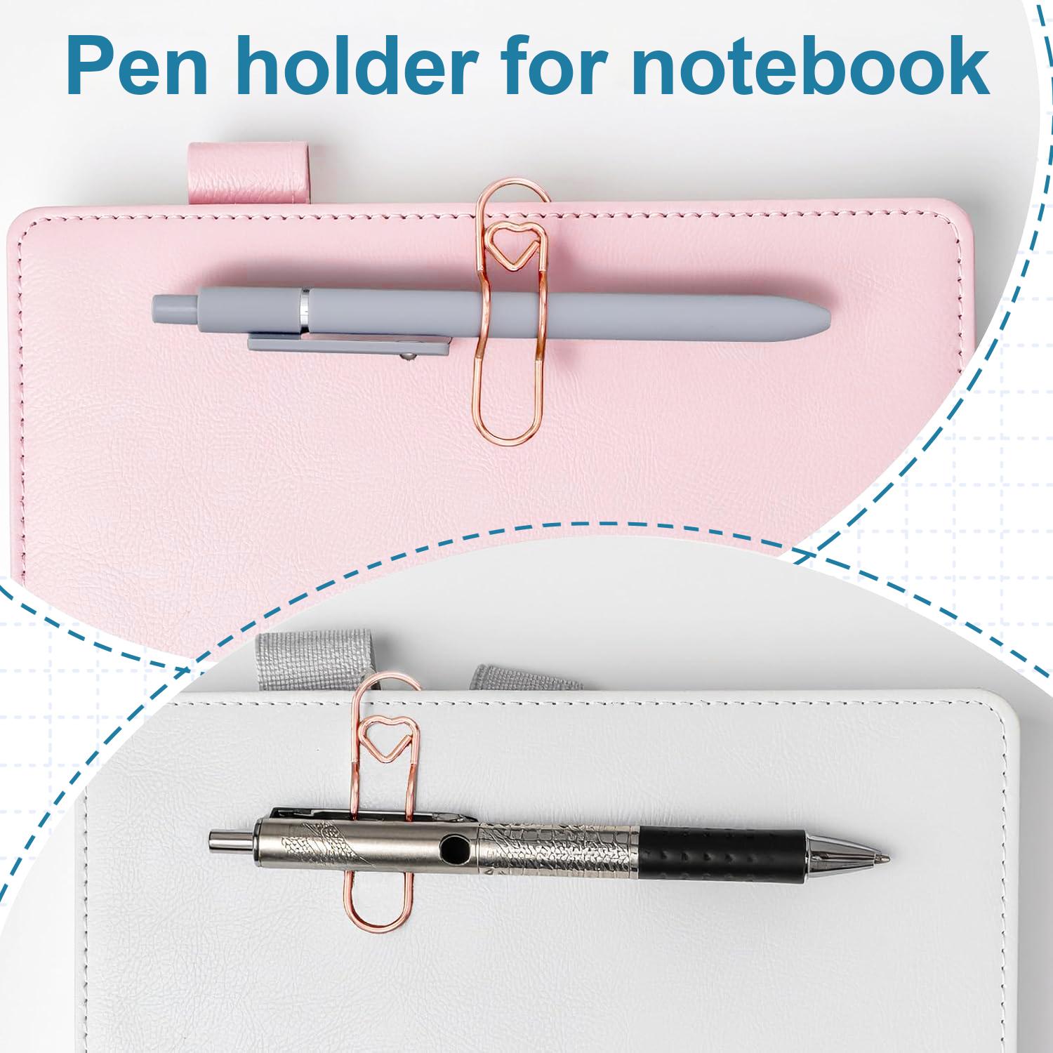 10PCS Metal Heart Pen Clip Metal Pencil Clips Multifunctional Carbon Steel Paperclip Portable Large Size Holder for Notebook Book Journal Office School Accessories,Cute Notebook Pen Loop Holde,Rose Gold