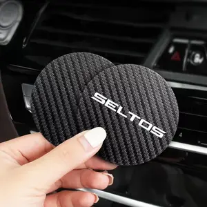 For KIA SELTOS 2Pcs Car Coaster Water Cup Bottle Holder Anti-slip Pad Mat Silica Gel Bottle Holder Pad Car Accessories