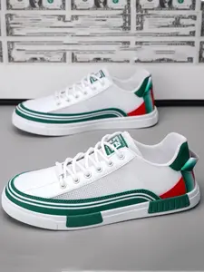 Men's Casual Walking Shoes, Breathable Mesh & PU Leather, Anti-Slip Rubber Sole, Sporty Style, All Seasons, Medium Width, Fashion Comfort, Breathable Durable Shoes