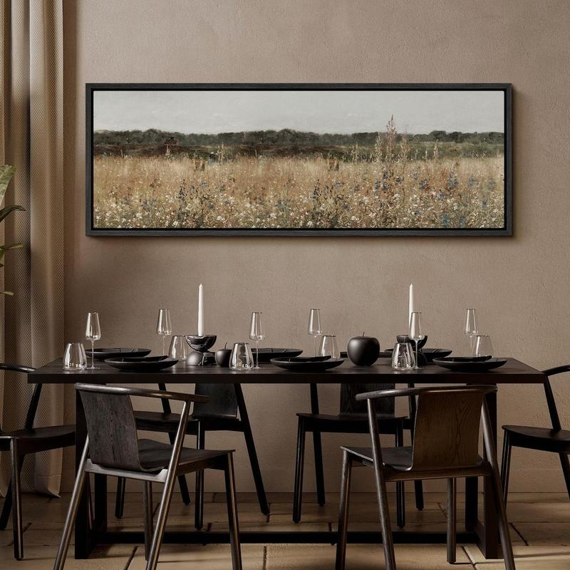 Poster Large Wall Art Vintage Wildflowers Field Landscape Art Print Horizontal Panoramic Wall Art Living Room Decor 6