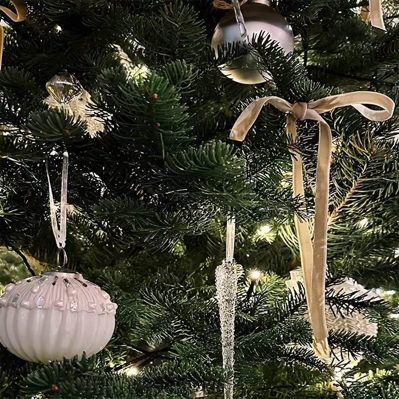 24/48 Pcs Velvet Christmas Tree Bow – 3/8 Inch Width, 5×7 Inch Retro Wreath Bows, Christmas Door Hanging Decor, Perfect for Christmas Party, Holiday Events, Home Decoration & Festive Gatherings**