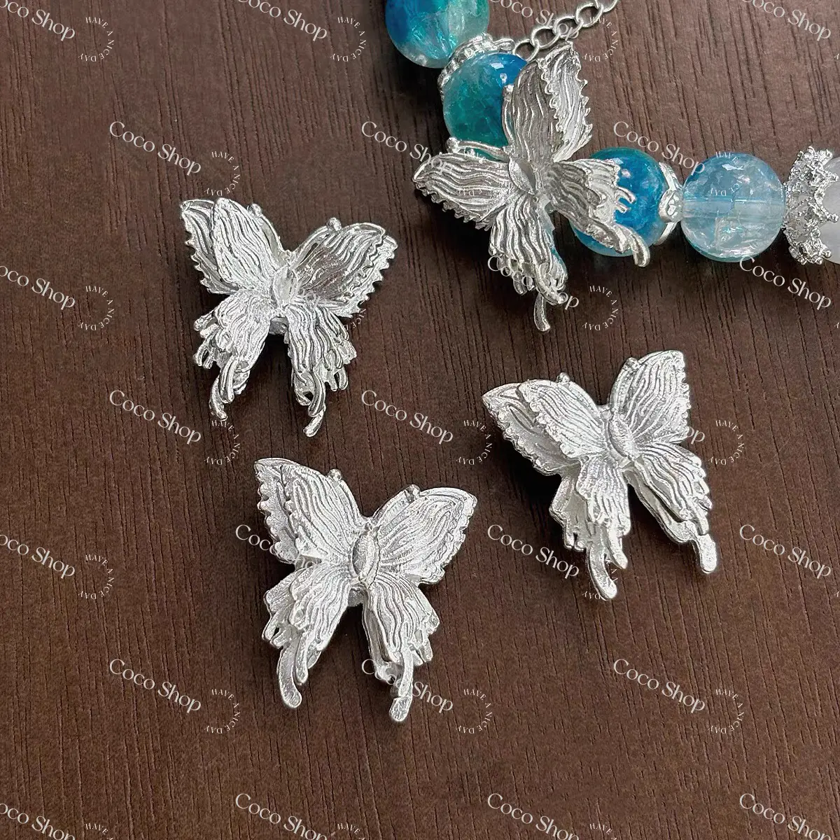 Sliver  Big Double- layer Butterfly