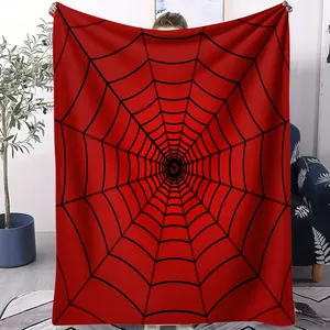 Spider Man's Spider Web Pattern Blanket, Personalized, Fashionable, Soft and Comfortable Printed Blanket, Perfect Gift for Children or Adults, Living Room Sofa, Bed, Soft and Comfortable Cover Blanket, One Single sided Printed Blanket