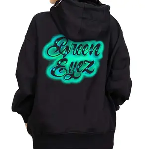 Green Eyez Chicano Art, Gangster clothes, Cholo Chola outfit, Streetwear hoodie, Full size, full color Cotton Fabric Man Menswear