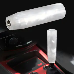 Brand New Universal White Pearl Long Stick Manual Car Gear Shift Knob Shifter M8 M10 M12