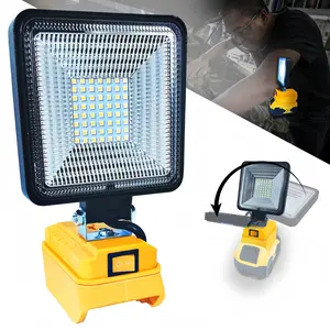 ViviTorque LED Work Light Compatible with Dewalt 20V Battery, 30W 4000LM Flood Lights, 20V Battery Cordless Work Light 180°Adjustable with Low Voltage Protection for Outdoors and Job Site Lighting