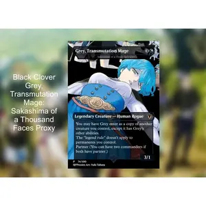 Grey, Transmutation Mage: Sakashima of a Thousand Faces Black Clover Commander Proxy