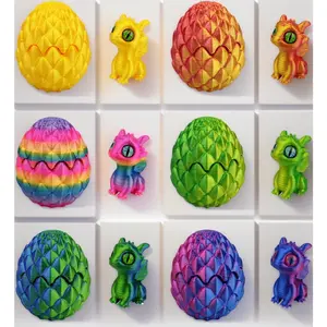 6 PCS Mini 3D Printed Dragon Eggs with Toys Inside - Prefilled Easter Eggs for Kids Ages 3-8, Dinosaur Surprise Eggs for Easter Basket Stuffers, Birthday Party Favors, Classroom Rewards