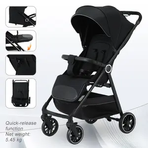 2-in-1 Baby stroller, lightweight and easy to fold, lightweight stroller ,airline-approved, converts from sitting to lying position, with sunshade for UV protection.